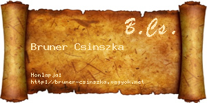 Bruner Csinszka névjegykártya